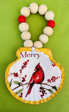 Load image into Gallery viewer, Cardinal Merry Scallop Shell Ornament