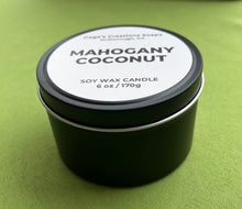Load image into Gallery viewer, Mahogany Coconut Candle Tin 6 oz. net weight