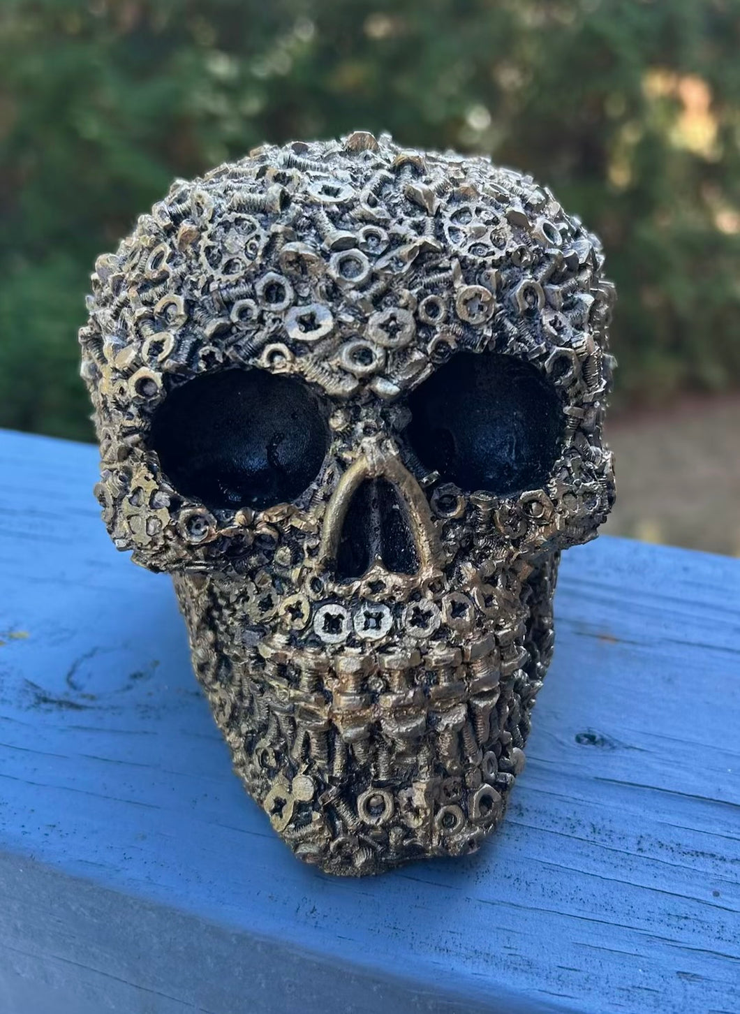 Handmade Concrete Gear Skull