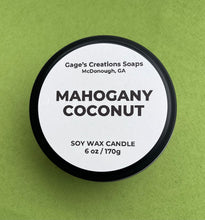 Load image into Gallery viewer, Mahogany Coconut Candle Tin 6 oz. net weight